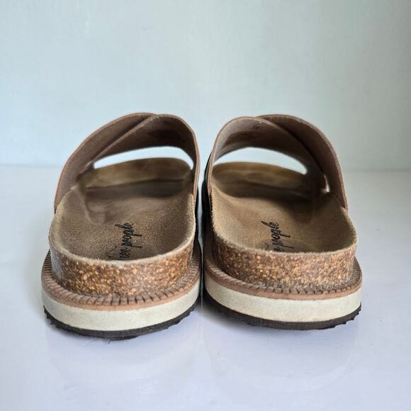 Free People Sidelines Crossover Slide Sandals 7.5 Dove Gray Beach Summer Comfort - Picture 6 of 9